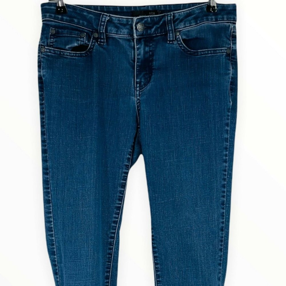 Prana Straight Leg Women Slim Jeans Denim Pants Blue 6 Mid Rise Medium Wash - Picture 2 of 3